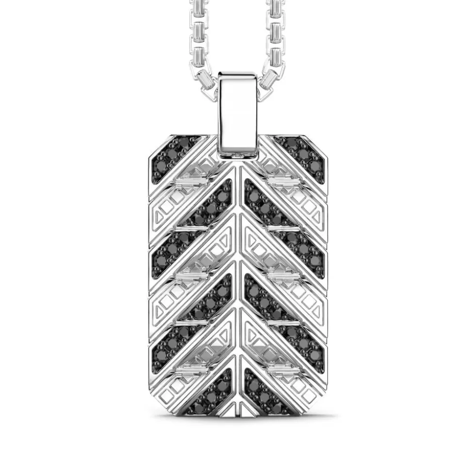Collier Zancan En Argent Avec Pendentif Plaque Et Pierres.^Zancan Gioielli New