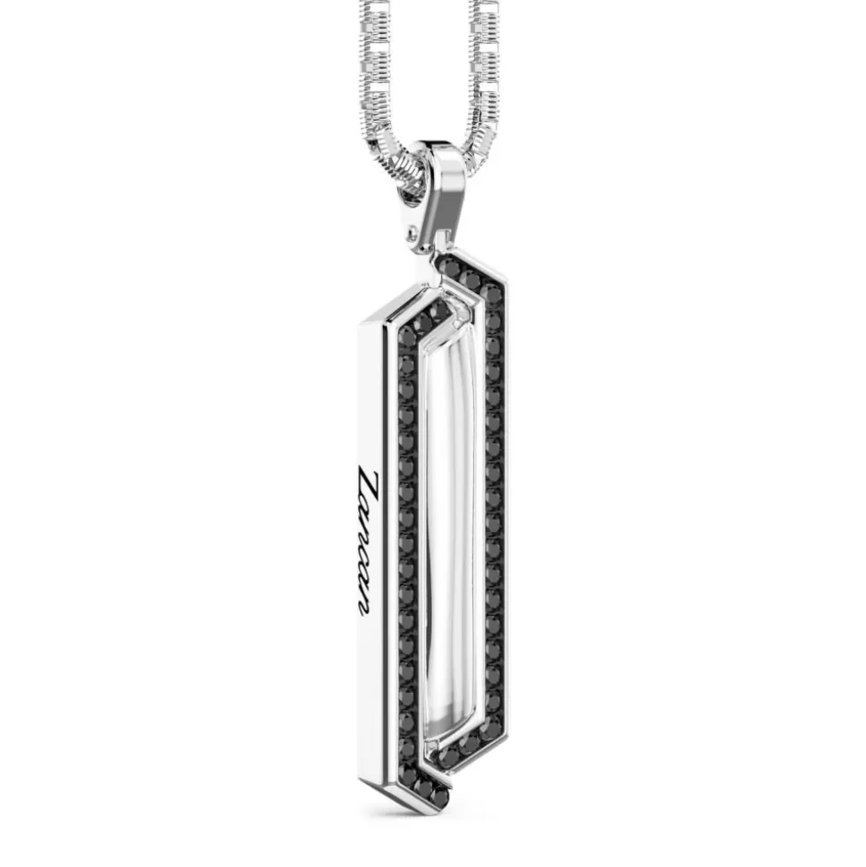 Collier Zancan En Argent Avec Pendentif Plaque Et Pierres.^Zancan Gioielli New