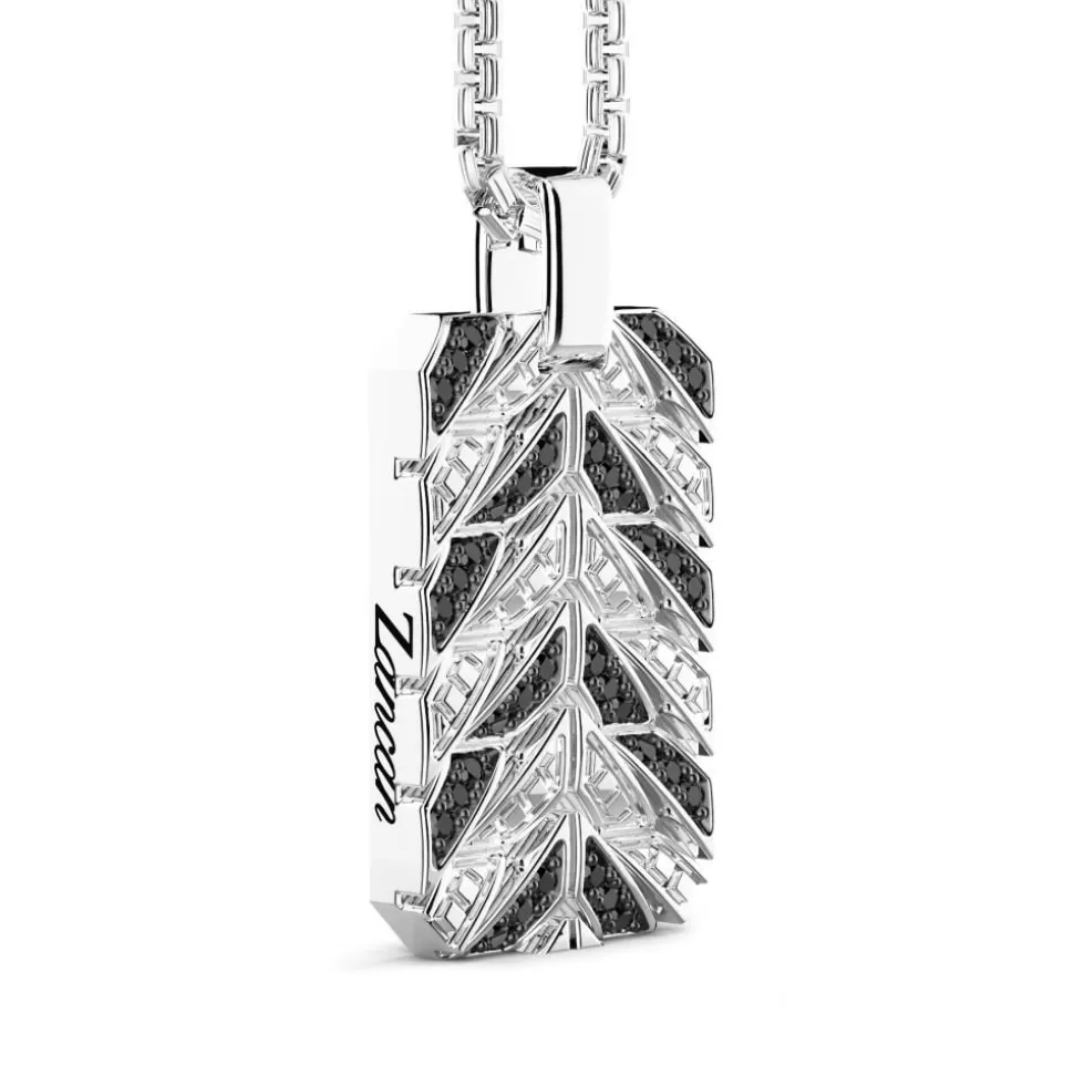 Collier Zancan En Argent Avec Pendentif Plaque Et Pierres.^Zancan Gioielli New