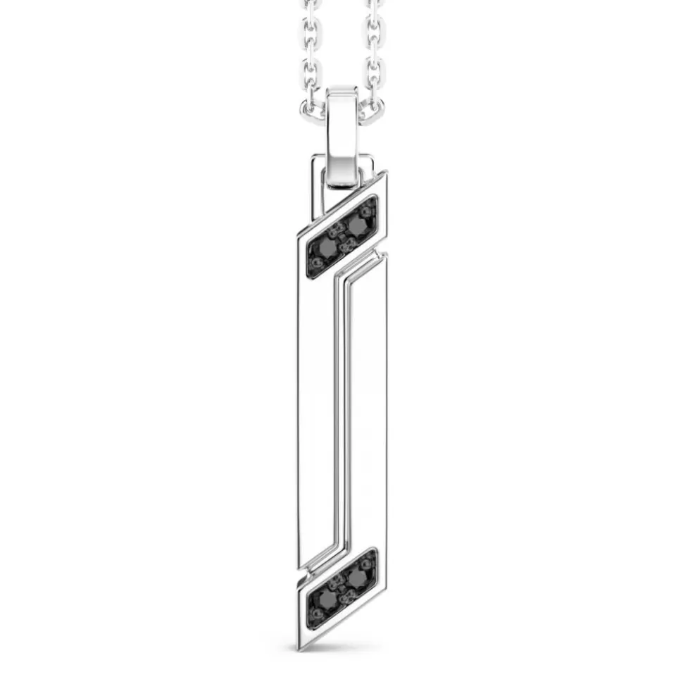 Collier Zancan En Argent Avec Pendentif Plaque Verticale.^Zancan Gioielli Outlet