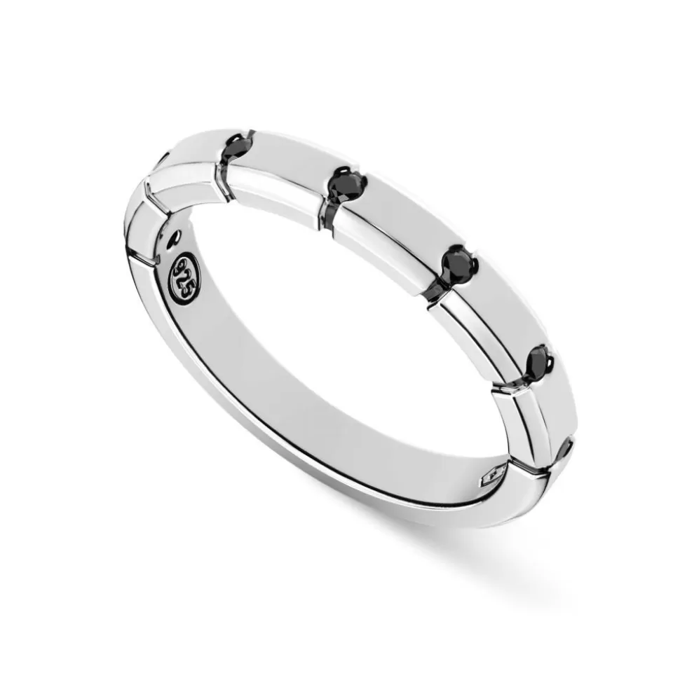Silver And Black Stone Ring.^Zancan Gioielli Cheap