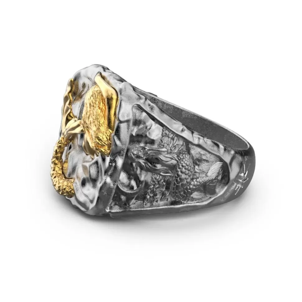 Zancan Burnished Silver Ring With Mermaid.^Zancan Gioielli New