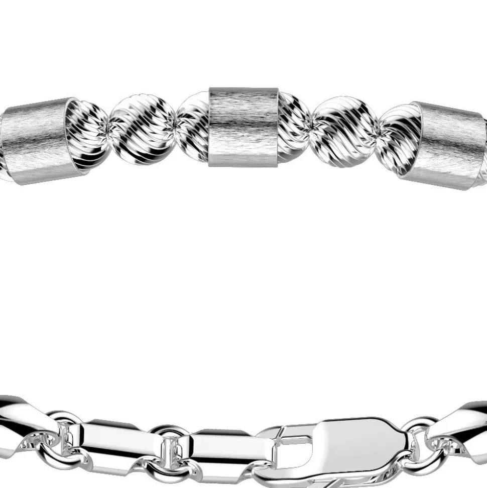 Zancan Silver Beads Bracelet With Satin Finish Inserts.^Zancan Gioielli Best