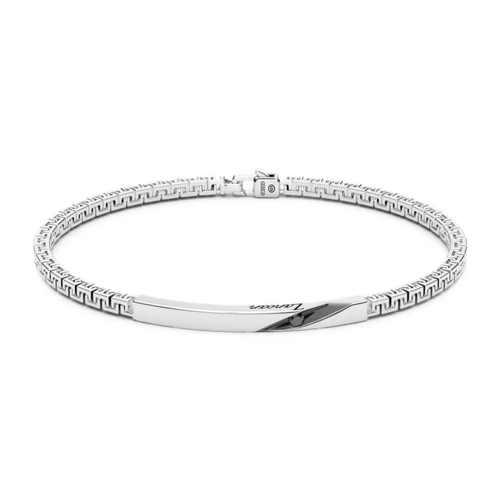 Zancan Silver Bracelet With Tag And Black Stones.^Zancan Gioielli Sale