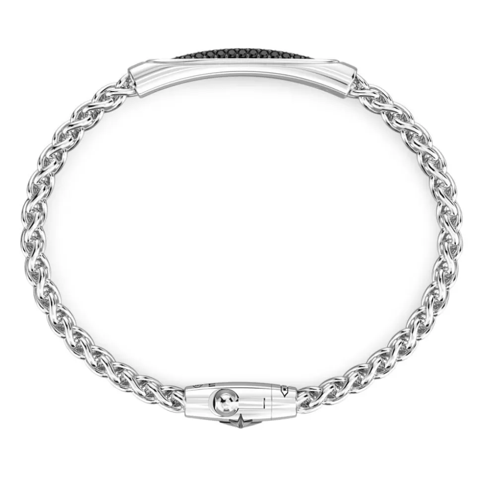 Zancan Silver Bracelet With Tag And Black Stones.^Zancan Gioielli Outlet