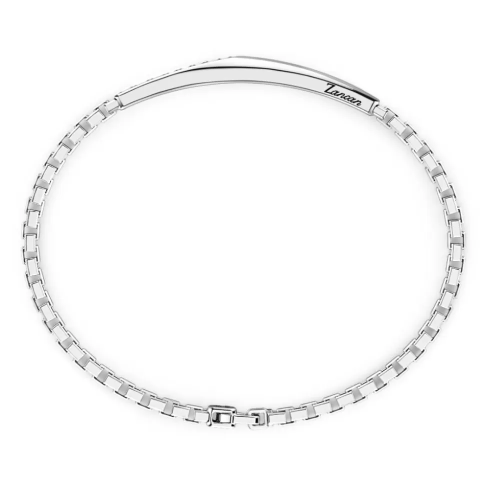 Zancan Silver Bracelet With Tag And Black Stones.^Zancan Gioielli Store