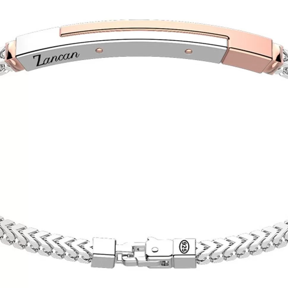 Zancan Silver Bracelet With Tag And Rose Gold Inserts.^Zancan Gioielli Discount