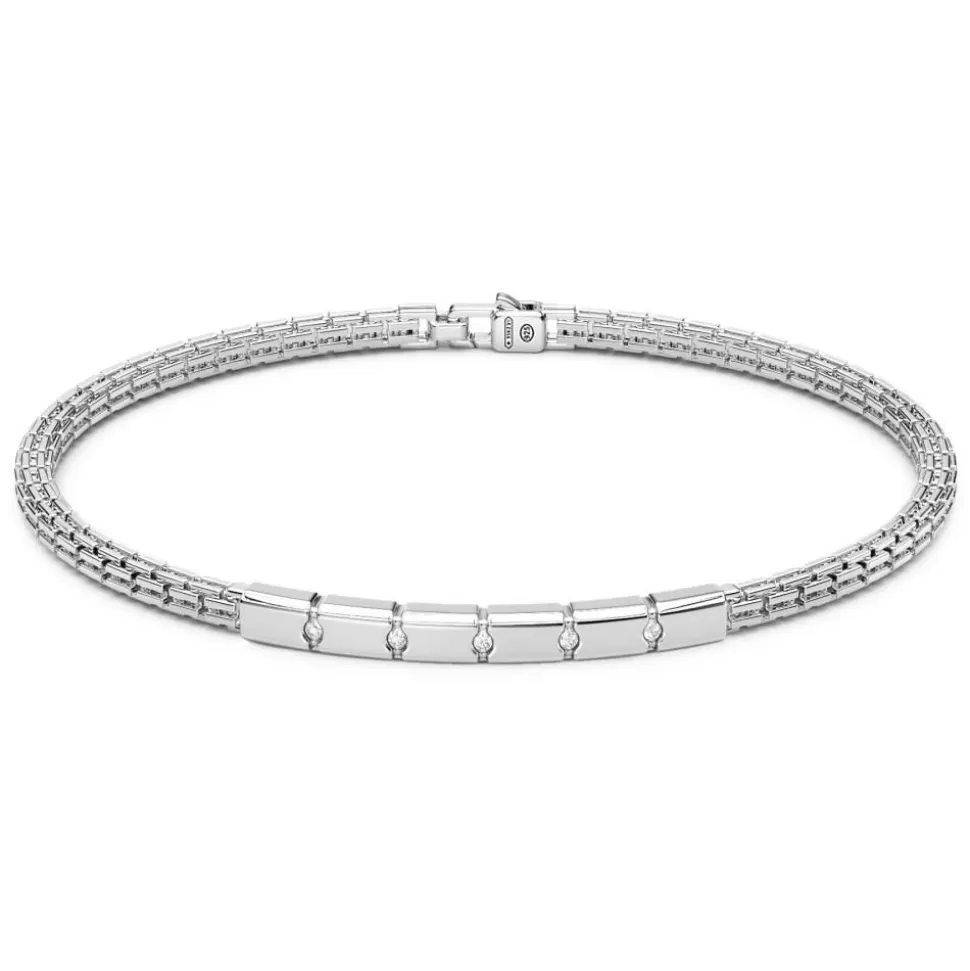 Zancan Silver Bracelet With Tag And White Stones.^Zancan Gioielli Flash Sale