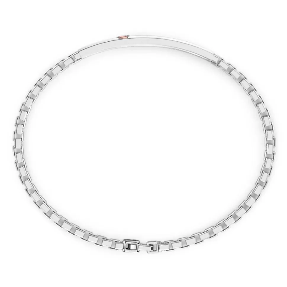 Zancan Silver Bracelet With Tag, Black Stones And Rose Gold Screw.^Zancan Gioielli Sale