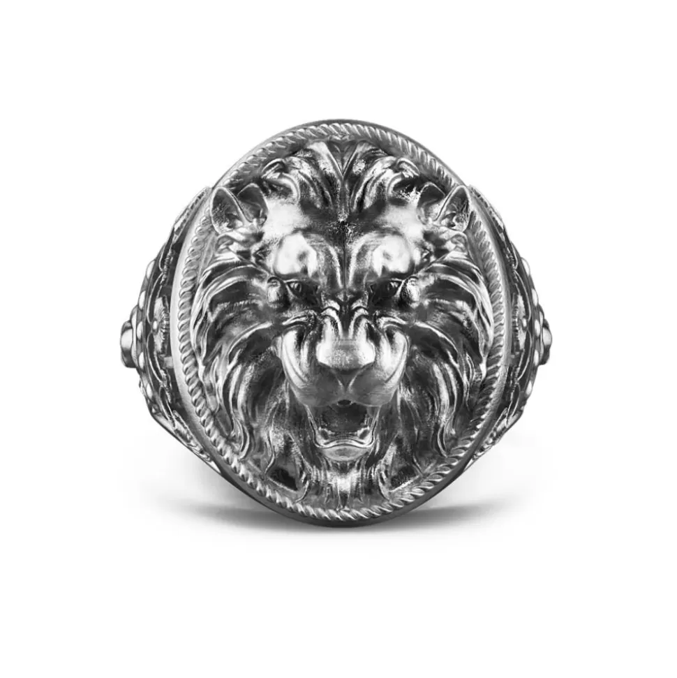 Zancan Silver Lion Ring With Vintage Finish.^Zancan Gioielli Sale