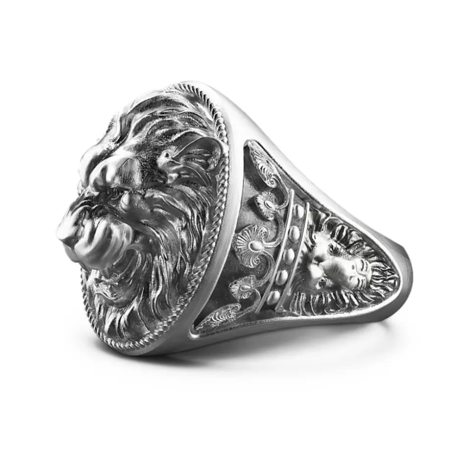 Zancan Silver Lion Ring With Vintage Finish.^Zancan Gioielli Sale