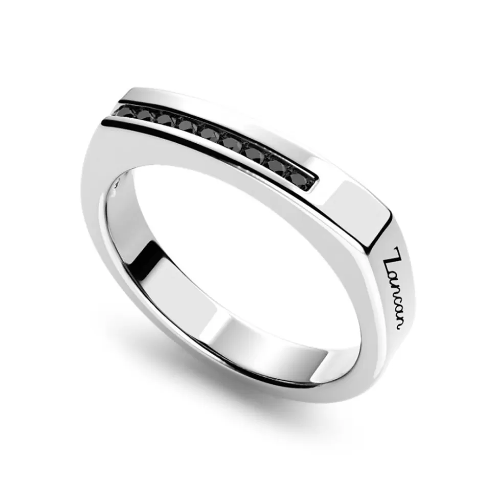 Zancan Silver Ring With Black Stones.^Zancan Gioielli New