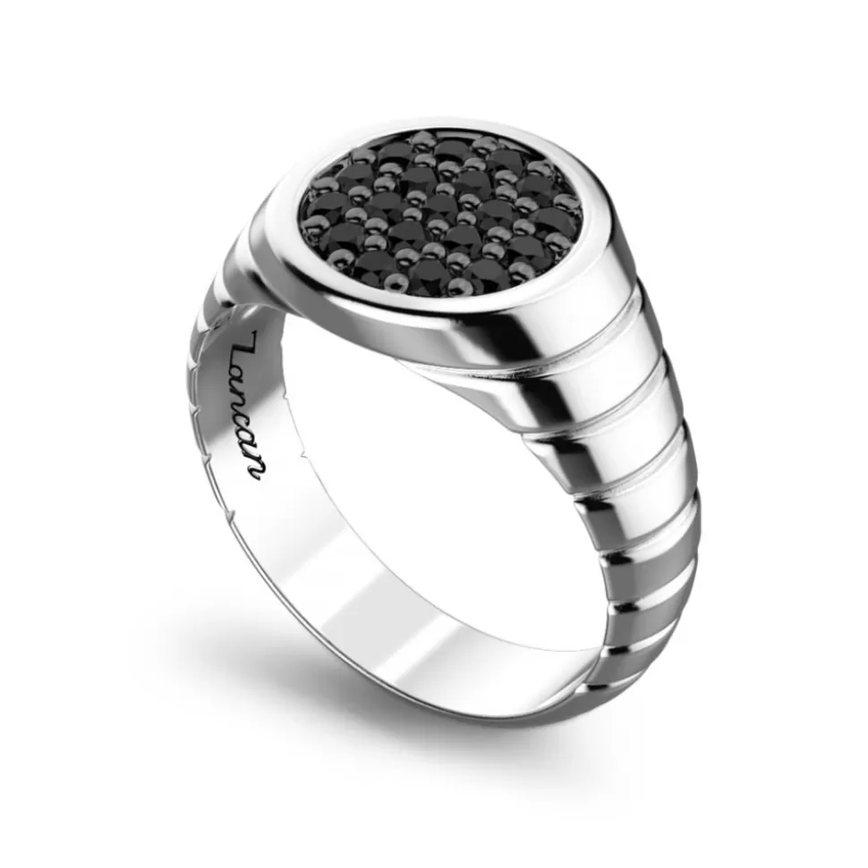 Zancan Silver Ring With Black Stones.^Zancan Gioielli Hot