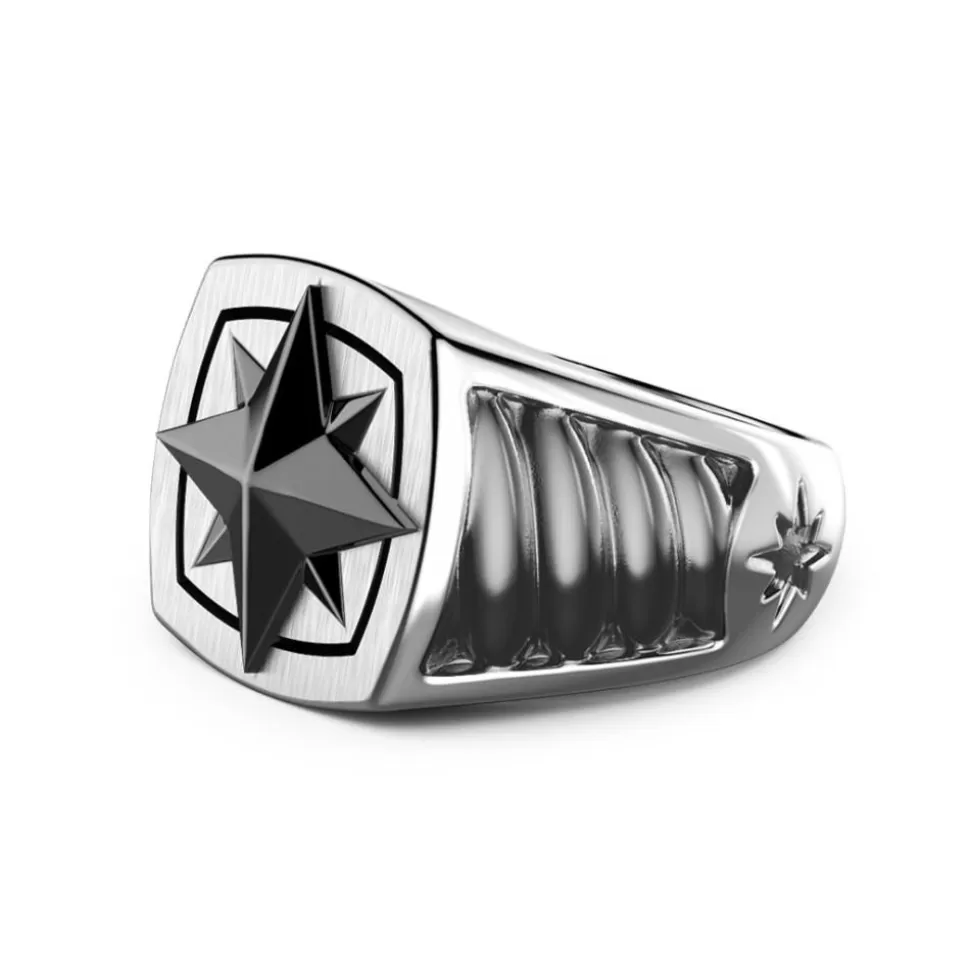 Zancan Silver Ring With Ceramic Wind Rose.^Zancan Gioielli Best