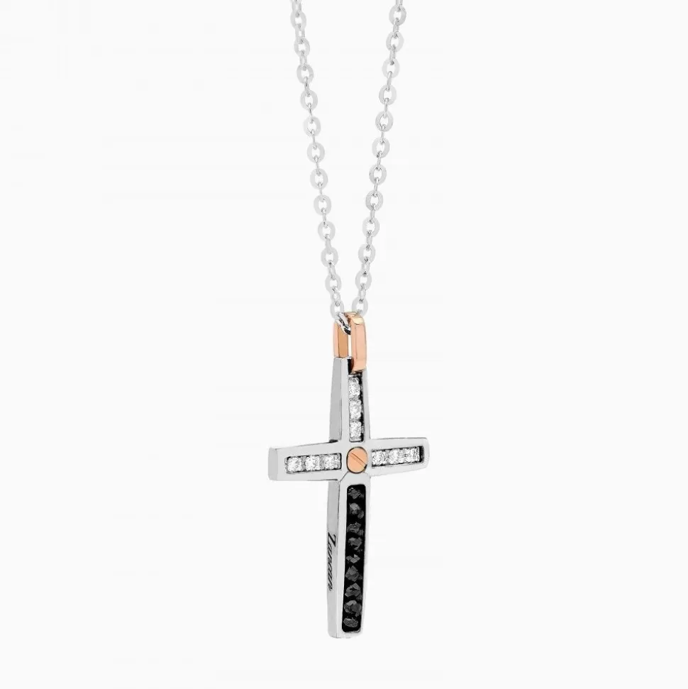 Zancan White Gold Necklace With Cross And Diamonds.^Zancan Gioielli Shop