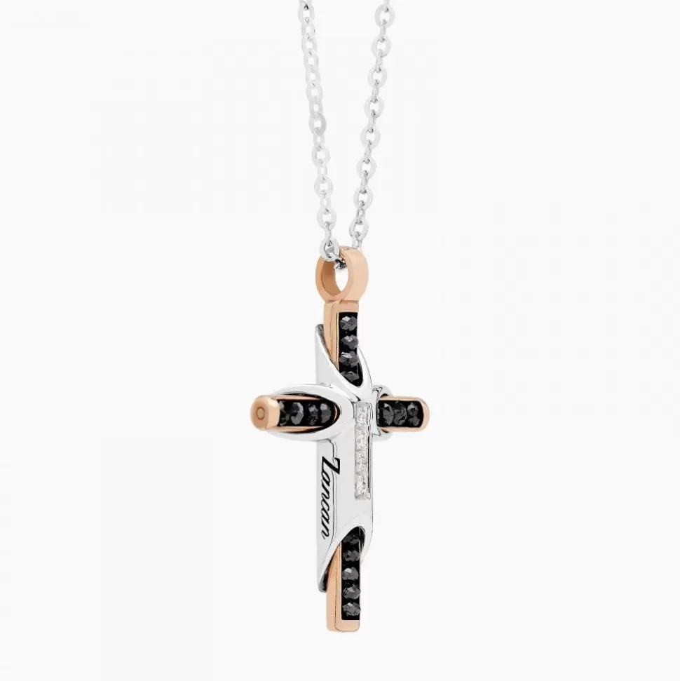 Zancan White Gold Necklace With Cross And Diamonds.^Zancan Gioielli Best