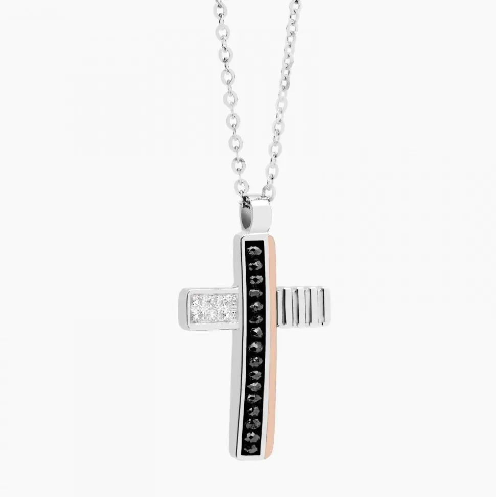Zancan White Gold Necklace With Cross And Diamonds.^Zancan Gioielli Shop