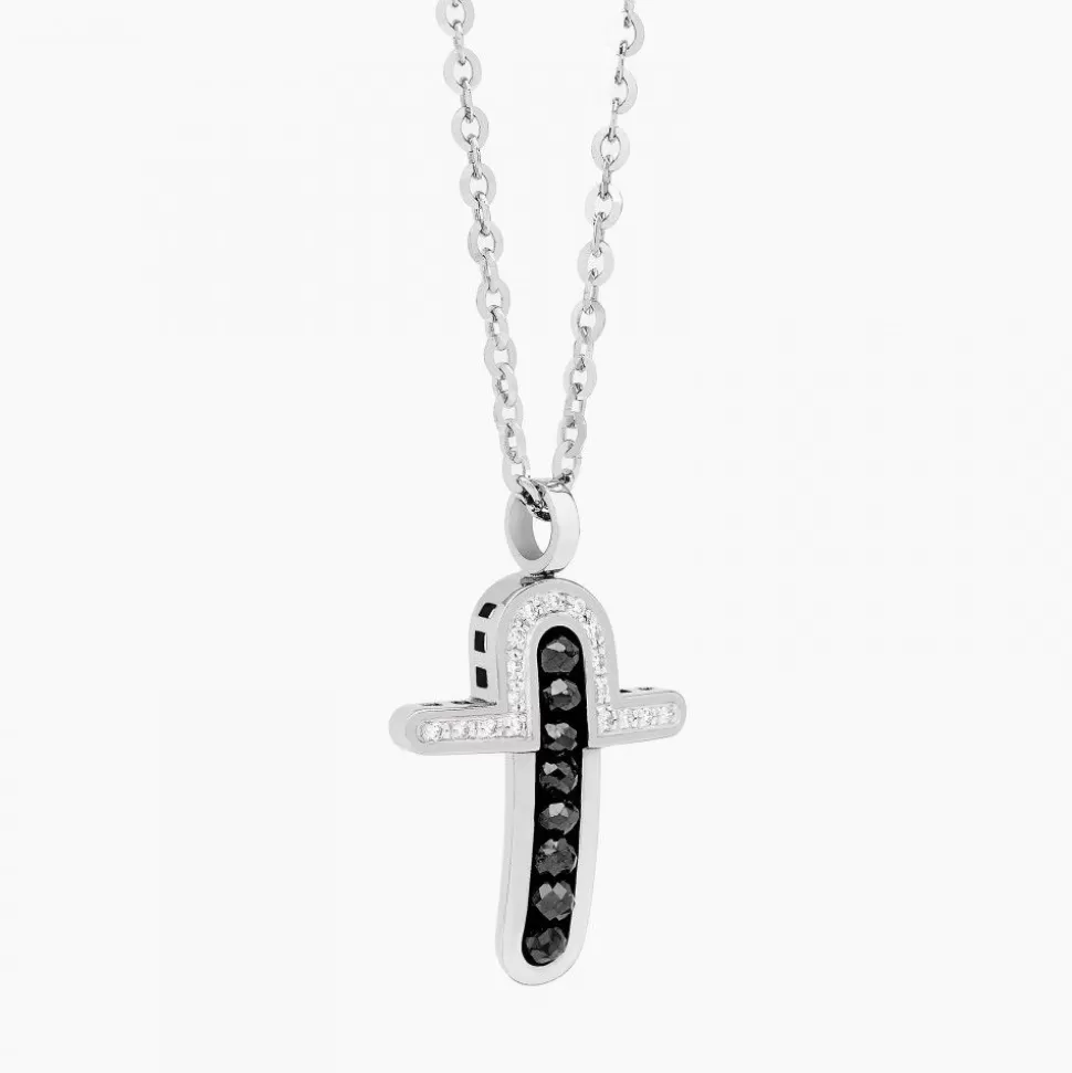 Zancan White Gold Necklace With Cross And Diamonds.^Zancan Gioielli Shop