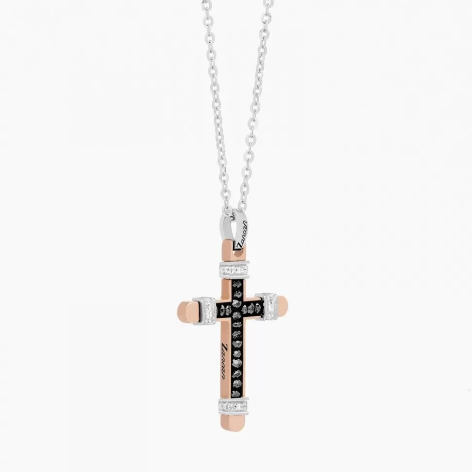 Zancan White Gold Necklace With Cross And Diamonds.^Zancan Gioielli Shop