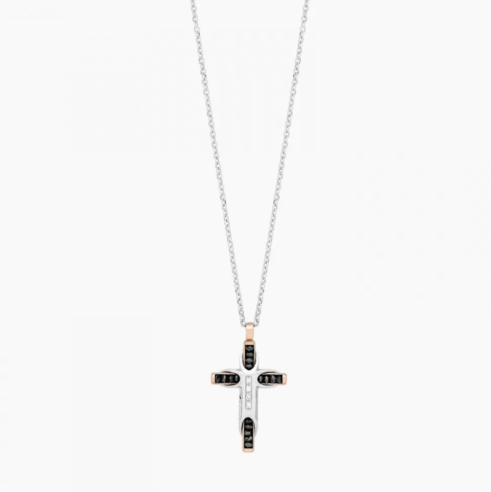 Zancan White Gold Necklace With Cross And Diamonds.^Zancan Gioielli Best