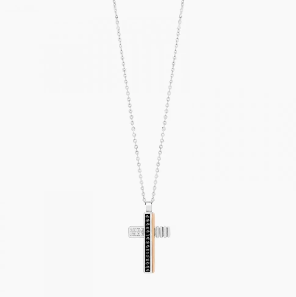 Zancan White Gold Necklace With Cross And Diamonds.^Zancan Gioielli Shop