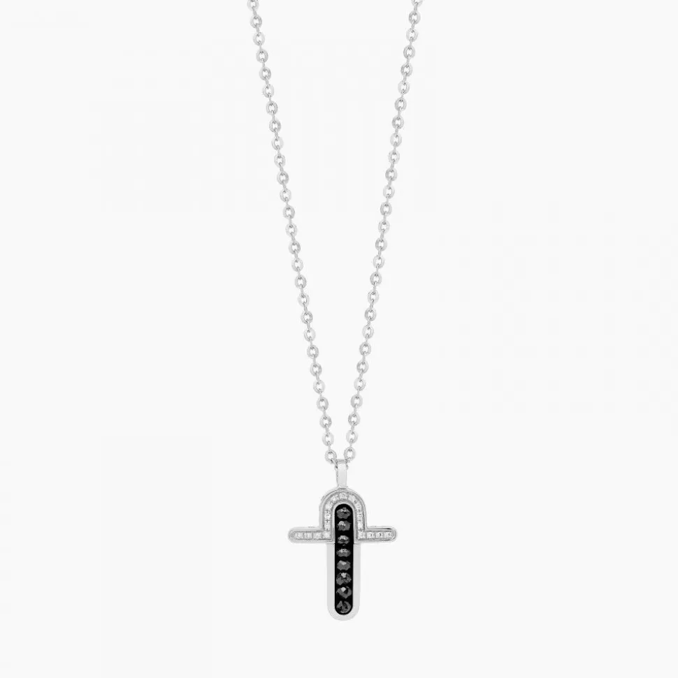 Zancan White Gold Necklace With Cross And Diamonds.^Zancan Gioielli Shop