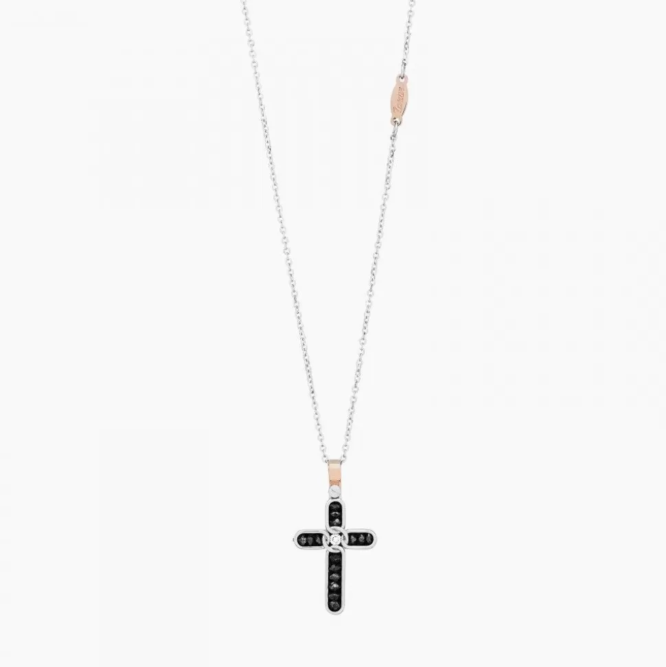 Zancan White Gold Necklace With Cross And Diamonds.^Zancan Gioielli Best